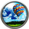 Rainbow hot air balloon