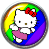 Hello Kitty on rainbow background