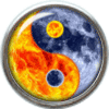 Yin Yang in sun and moon