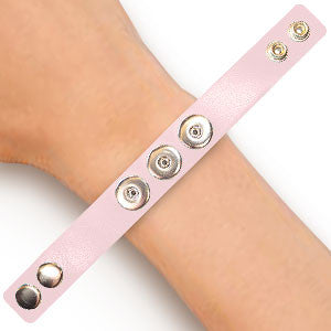 Bracelet - Smooth Leather Bubble Gum Pink