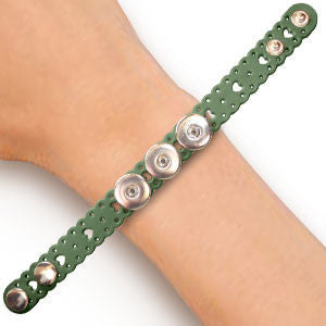 Bracelet - Hearts and Holes Green Apple